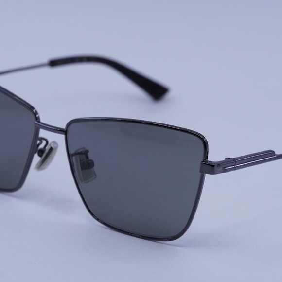 Bottega Veneta BV1195S 001 Sunglasses Ruthenium Square Frame, Grey Lenses - Picture 9 of 11